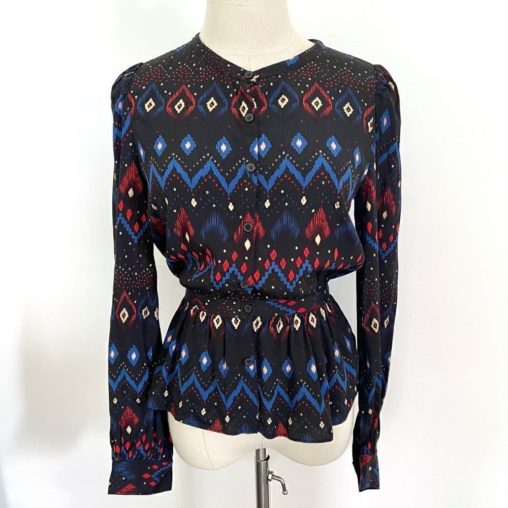 & Other Stories Ikat Printed Button Down Blouse 0 New with minor defect